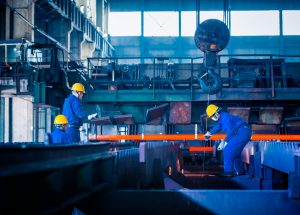 interior view of a steel factory,steel industry in city of China.